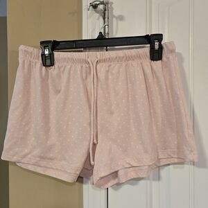 Pillow Talk Pink Polka Dot Women's Sleep Shorts Sz Large